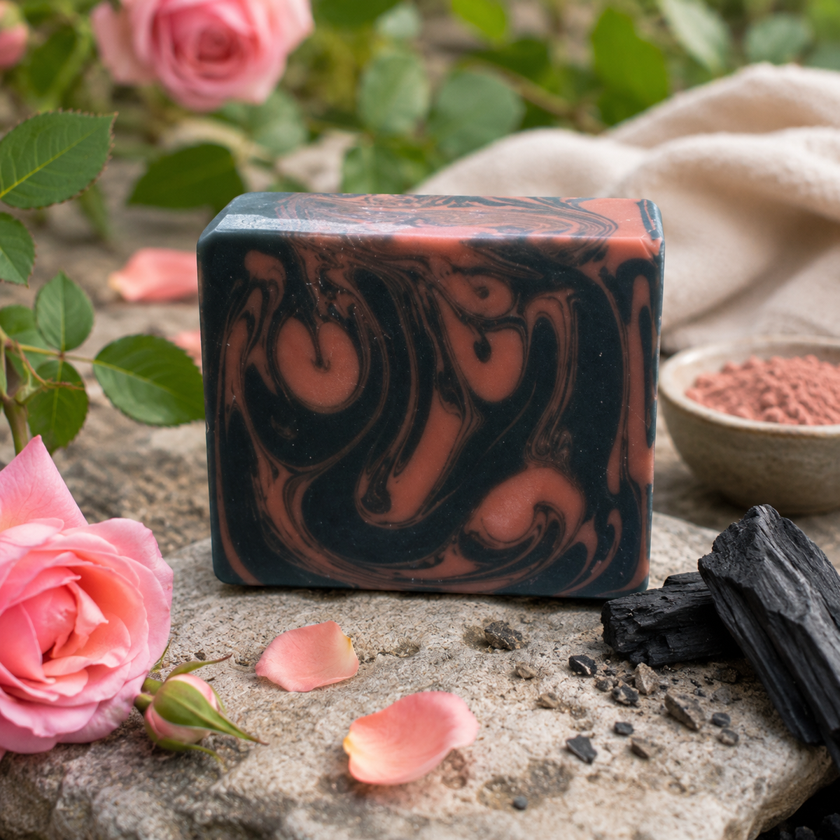 Rose Clay Charcoal Facial Soap
